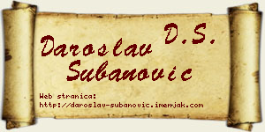Daroslav Subanović vizit kartica